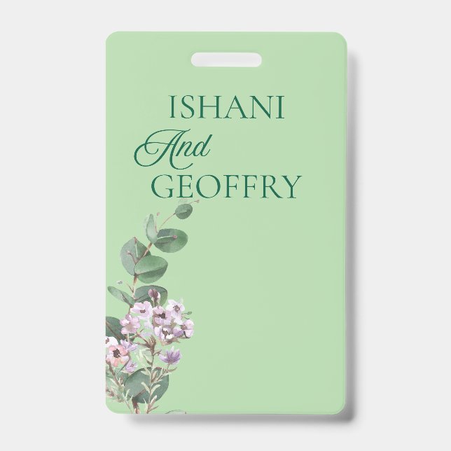 Badge Eucalyptus Leaves Greenery Wedding  (Avant)