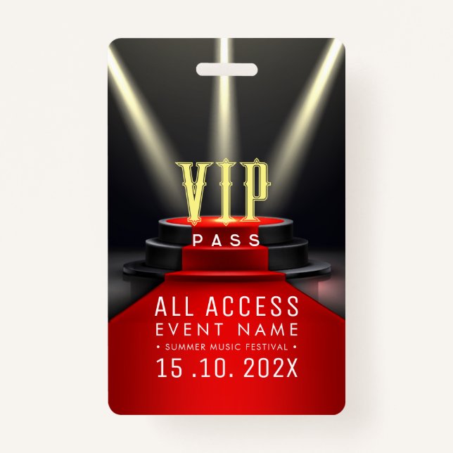 Badge Événement d'accès VIP exclusif (Devant)