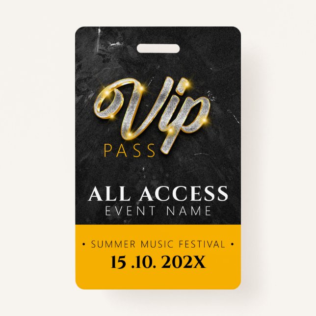 Badge Événement d'accès VIP exclusif (Devant)