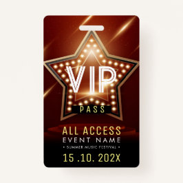 Badge Événement d'accès VIP exclusif