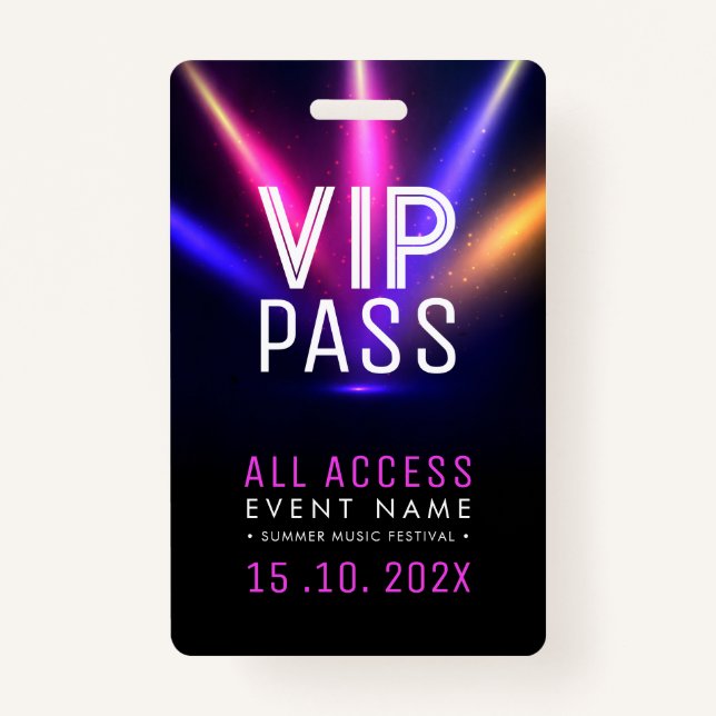 Badge Événement d'accès VIP exclusif (Devant)