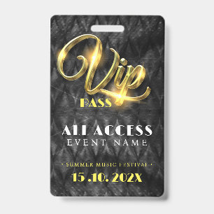 Badge Événement d'accès VIP exclusif