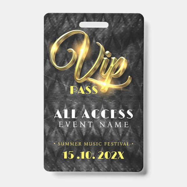 Badge Événement d'accès VIP exclusif (Avant)