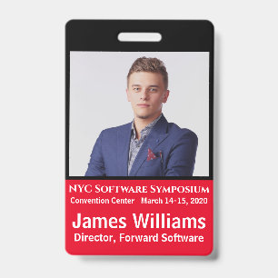 Badge Événement de carte d'identité photo personnalisée