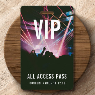 Badge Événement de concert de carte d'accès VIP All
