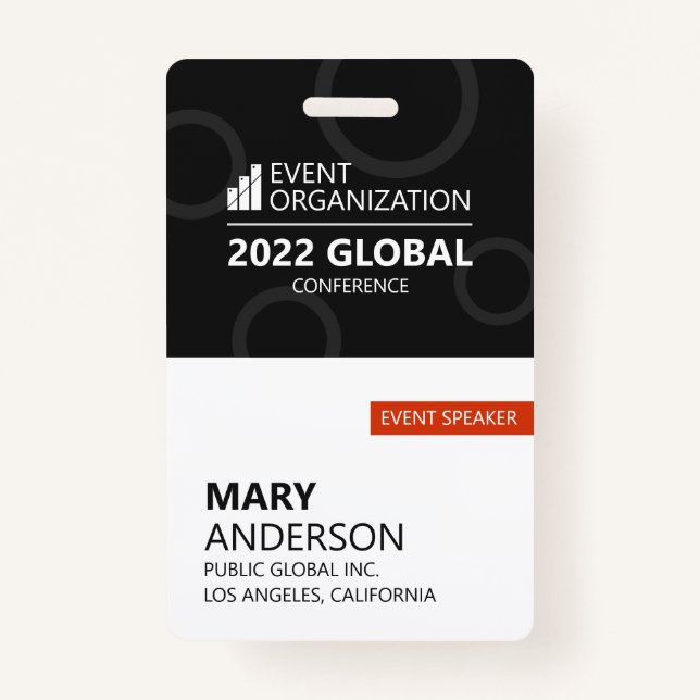 Badge Événement de conférence d'entreprise moderne #cust (Devant)