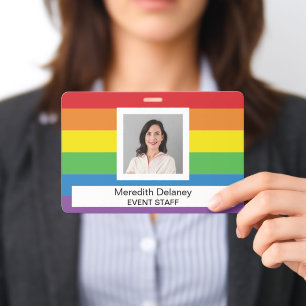 Badge Événement de photo du personnel employé aux rayure