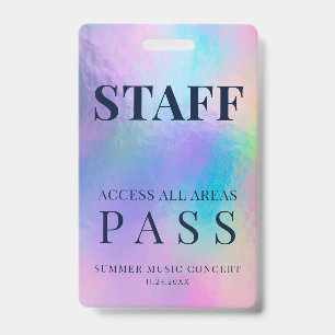 Badge Événement d'holographie du laissez-passer employé