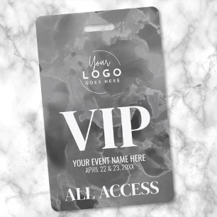 Badge Événement VIP Logo Noir Blanc