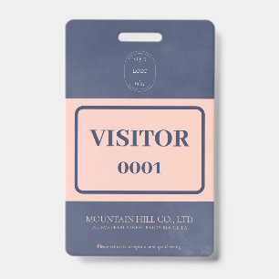 Badge Exemple de carte visiteur à code-barres bleu marin