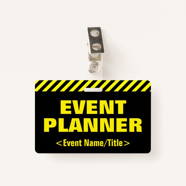 Badge Eyecatching "EVENT PLANNER" (Devant avec clip)