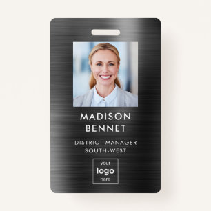 Badge Faux Black Metallic - ID photo d'entreprise