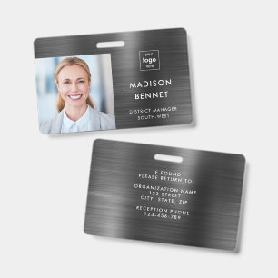 Badge Faux Black Metallic - ID photo d'entreprise
