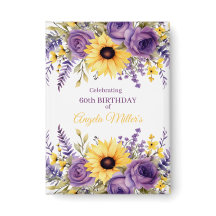 Fête d'anniversaire 60 ans fleurs violettes