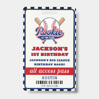 Badge Fête d'anniversaire de baseball Recrue de l'année