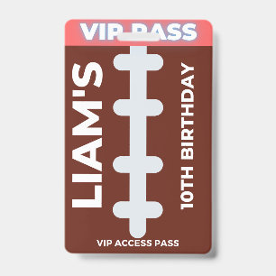 Badge Fête d'anniversaire de football Pass VIP