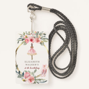 Badge fête d'anniversaire de la princesse de ballerine