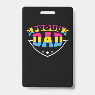 Badge Fête des pères Fier Papa Pansexuel Fille