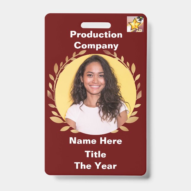 Badge Feuille rouge or (Avant)