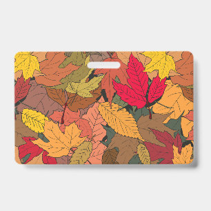 Badge Feuilles d'automne colorées