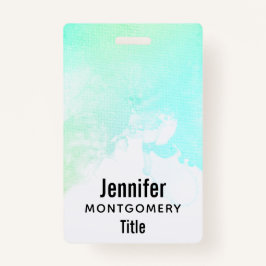 Badge Flèches Abstraites vert et bleu