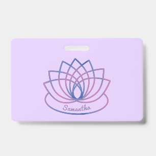 Badge Fleur de lotus rose et violet