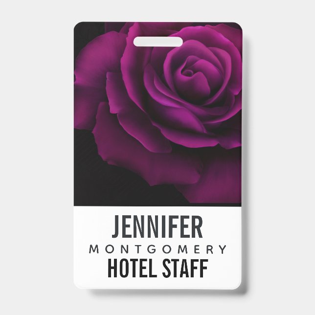 Badge Fleur gothique de rose violet-rouge (Avant)