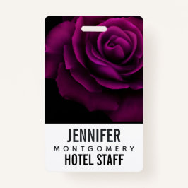 Badge Fleur gothique de rose violet-rouge