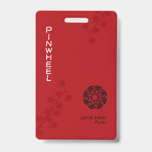 Badge Fleur Rouge Gras