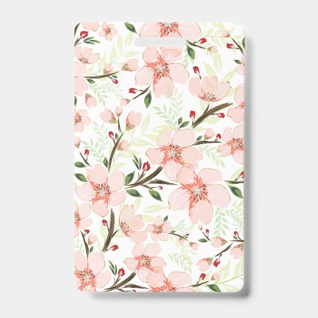 Badge Fleurs roses (Face)