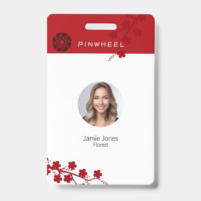 Badge Flore rouge gras (Avant)