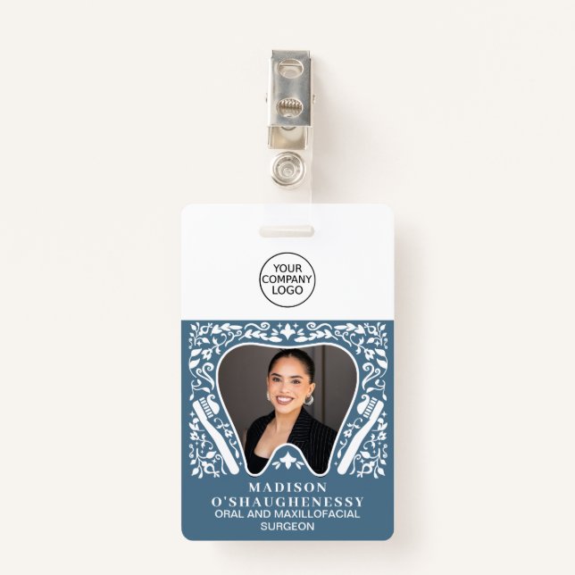 Badge Folk Dentist logo Modern Business Photo (Devant avec clip)