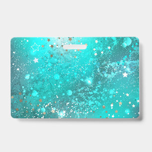 Badge Fond en feuille de turquoise menthe