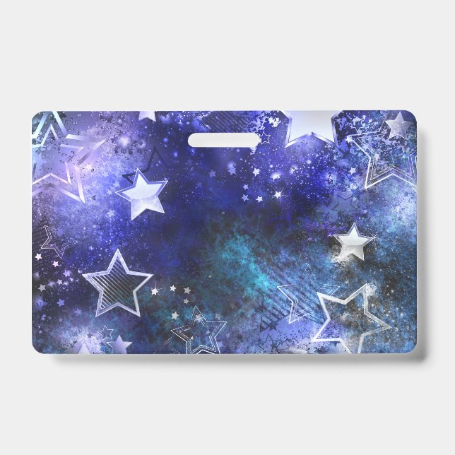 Badge Fond spatial avec étoiles (Avant)