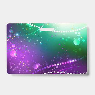 Badge Fond violet festif de Mardi Gras