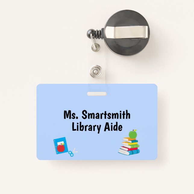 Badge Fournitures scolaires Service d'aide scolaire (Back with Retractable)