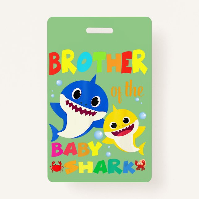 Badge Frère Du Bébé Requin Anniversaire Frère Requin (Devant)