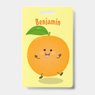 Badge Fruit d'agrumes orange dansant mignon