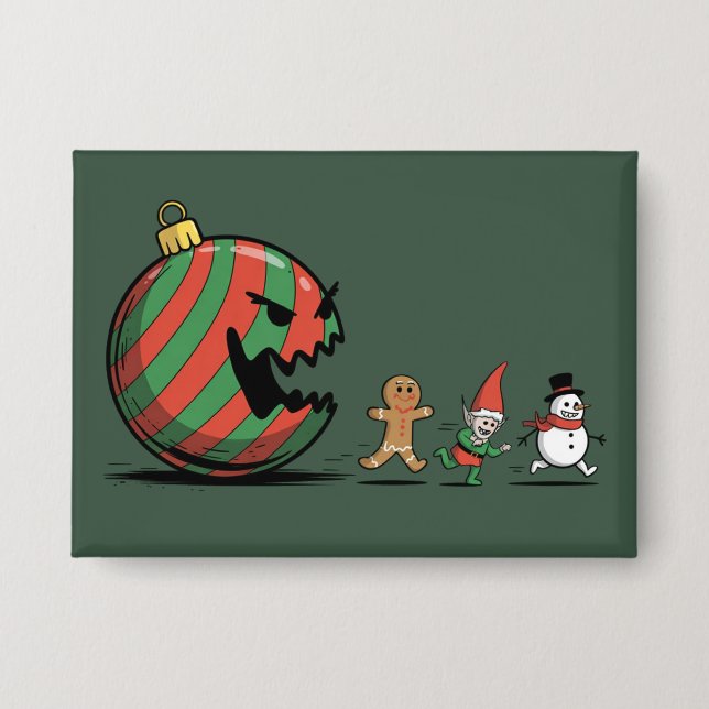 Badge Funny Christmas Gingerbread Santa Holiday Party (Recto)