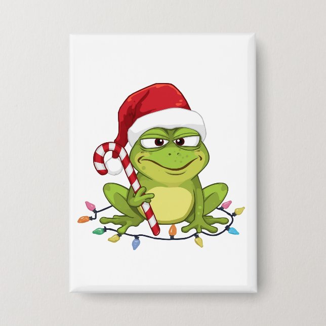 Badge Funny Santa Frog Christmas Shirt - Cute Frog with  (Recto)