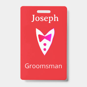 Badge garçon d'honneur ajoutez nom année chemise cravate