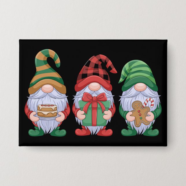 Badge Gnome Christmas Gnomes Cute Gnomies Holidays  (Recto)