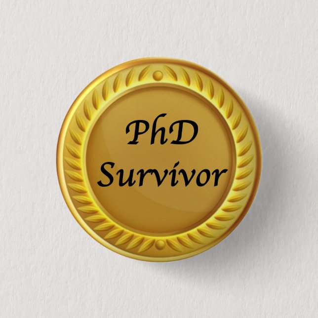 badge Gold "Survivant PhD" (Devant)