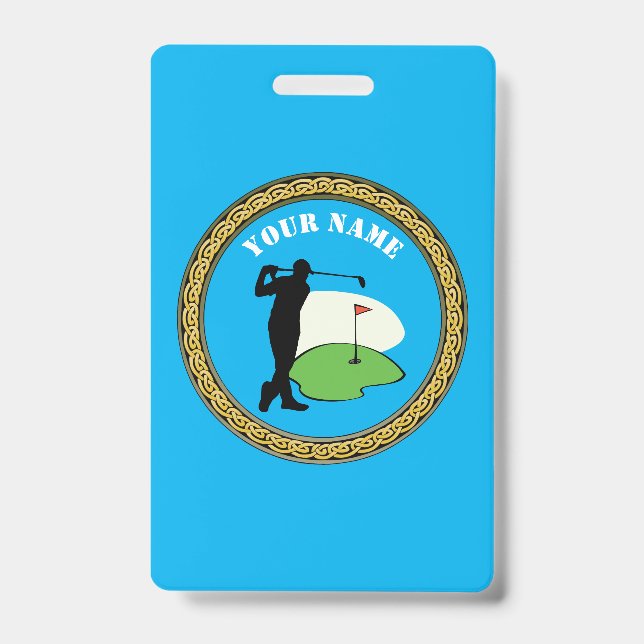 Badge Golf - Ajouter un nom - Golfer (Avant)