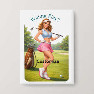Badge Golfeuse féminine en forme Thunder_Cove