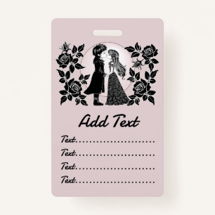 Badge Gothique Emo Enfants Kiss Valentine's Day