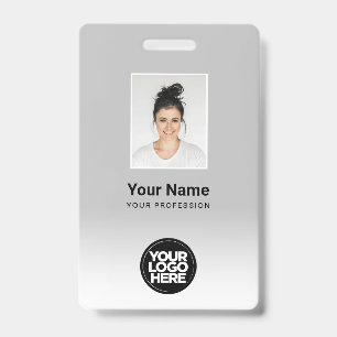 Badge Gradient de photo d'employé personnalisé gris clai
