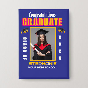 Badge Graduate Photo Graduation Félicitations sur mesure