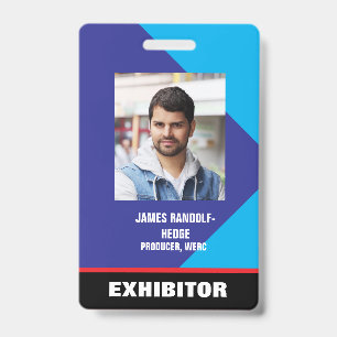 BADGE GRANDE PHOTO IDENTIFICATION CREDENTIALS EXPOSANT B