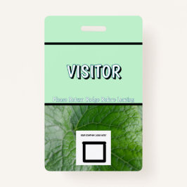 Badge Green Leaf Vein Détail Nom personnalisé Image VISI